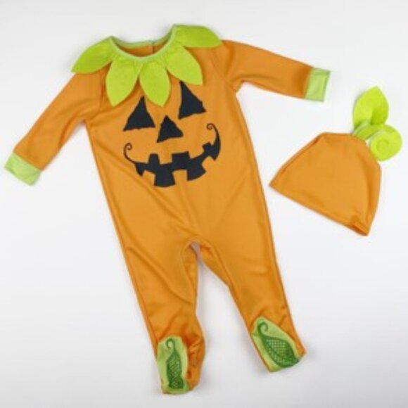 Way to Celebrate! 2-Piece Jack-o-Lantern Pumpkin Infant Costume Size 0-6 Mos NWT - Picture 6 of 9